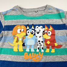 Load image into Gallery viewer, Unisex Bluey, striped cotton tee / top, GUC, size 5,  