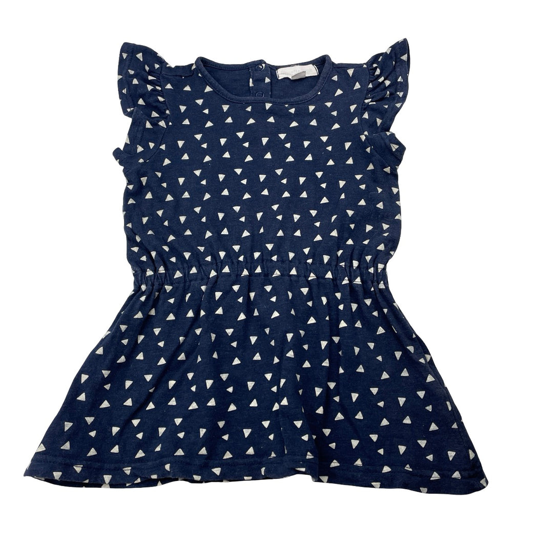 Girls Charlie & Me, navy cotton peplum top, wash fade, FUC, size 2,  