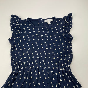 Girls Charlie & Me, navy cotton peplum top, wash fade, FUC, size 2,  