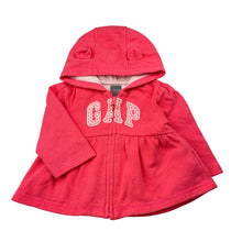 Load image into Gallery viewer, Girls GAP, fleece lined zip hoodie sweater, FUC, size 00,  