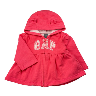Girls GAP, fleece lined zip hoodie sweater, FUC, size 00,  