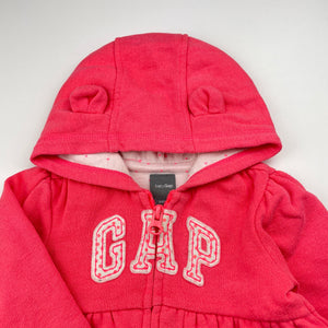 Girls GAP, fleece lined zip hoodie sweater, FUC, size 00,  
