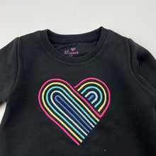 Load image into Gallery viewer, Girls Minnie Minors, fleece lined sweater / jumper, embroidered heart, GUC, size 0,  