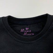 Load image into Gallery viewer, Girls Minnie Minors, fleece lined sweater / jumper, embroidered heart, GUC, size 0,  