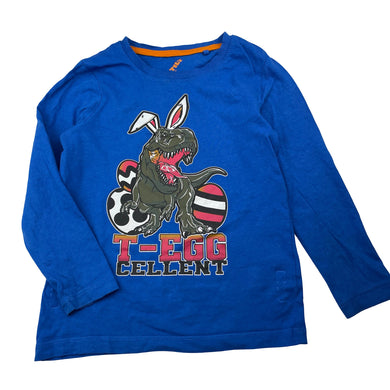 Boys Tilt, cotton long sleeve tee / top, Easter dinosaur, GUC, size 5,  