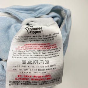 Unisex Tommee Tippee, 1.0 Tog cotton lined sleeping bag, FUC, size 000,  