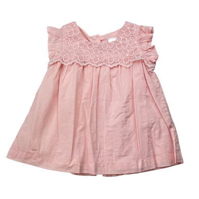 Girls Little Bundle, floral lace trim lined cotton top, EUC, size 1,  