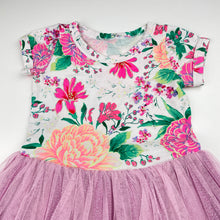 Load image into Gallery viewer, Girls Bonds, floral &amp; tulle dress, no size, armpit to armpit: 25cm, FUC, size 1, L: 47cm