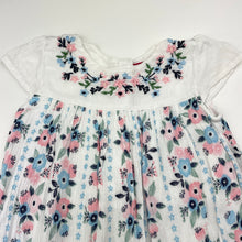 Load image into Gallery viewer, Girls Sprout, cotton lined floral dress, GUC, size 0, L: 41cm