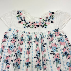 Girls Sprout, cotton lined floral dress, GUC, size 0, L: 41cm
