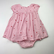 Load image into Gallery viewer, Girls John Lewis, cotton gingham romper dress, ladybirds, GUC, size 0,  