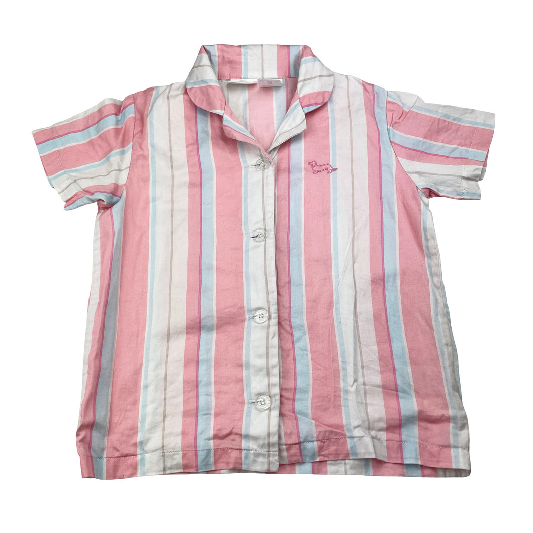 Girls Peter Alexander, striped lightweight cotton pyjama shirt / top, FUC, size 6,  