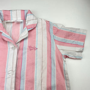 Girls Peter Alexander, striped lightweight cotton pyjama shirt / top, FUC, size 6,  