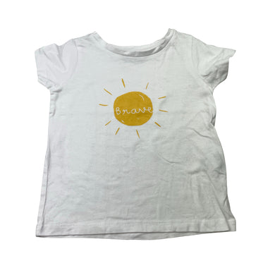 Girls Anko, white cotton tee / top, GUC, size 2,  