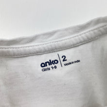 Load image into Gallery viewer, Girls Anko, white cotton tee / top, GUC, size 2,  