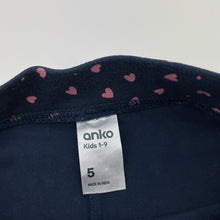 Load image into Gallery viewer, Girls Anko, navy bike shorts, hearts, GUC, size 5,  