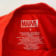 Load image into Gallery viewer, Boys Marvel, Spiderman tee / top, marks front &amp; left sleeve, FUC, size 6,  