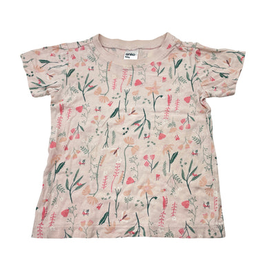 Girls Anko, floral cotton pyjama top, GUC, size 2,  