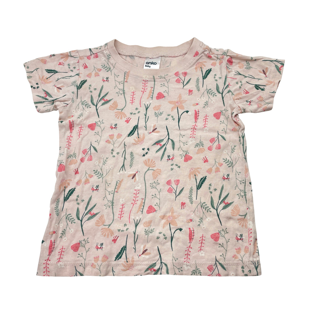 Girls Anko, floral cotton pyjama top, GUC, size 2,  