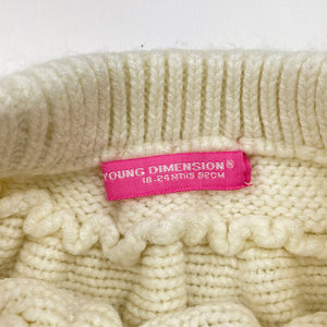 Girls Young Dimension, cream cable-knit skirt, elasticated, L:24cm, FUC, size 2,  