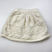 Load image into Gallery viewer, Girls Young Dimension, cream cable-knit skirt, elasticated, L:24cm, FUC, size 2,  