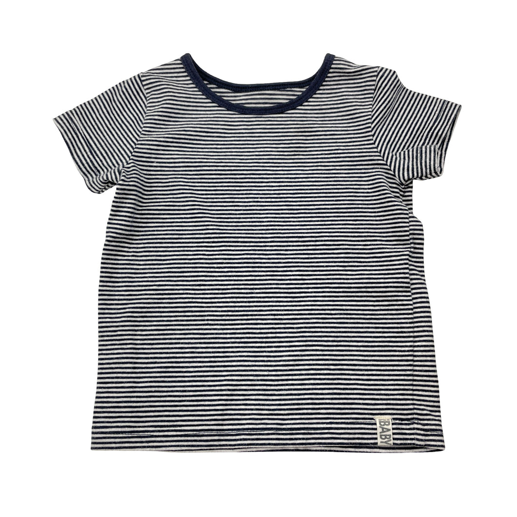Unisex Cotton On, navy stripe stretchy tee / top, GUC, size 0,  