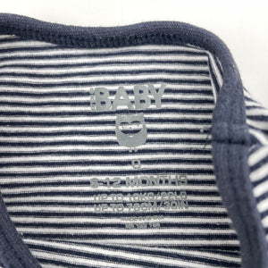 Unisex Cotton On, navy stripe stretchy tee / top, GUC, size 0,  