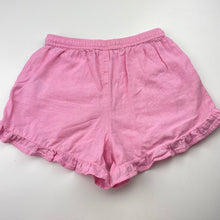 Load image into Gallery viewer, Girls Cotton On, pink cotton / linen shorts, elasticated, FUC, size 5,  