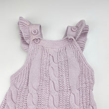 Load image into Gallery viewer, Girls Baby Berry, cotton cable-knit overalls / romper, discolouration, FUC, size 0000,  
