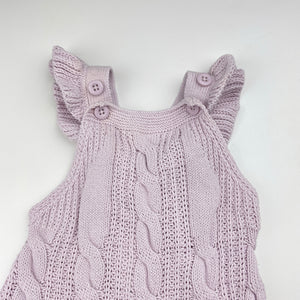 Girls Baby Berry, cotton cable-knit overalls / romper, discolouration, FUC, size 0000,  