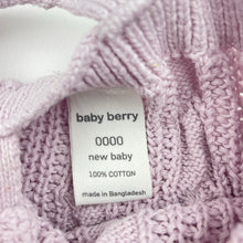Load image into Gallery viewer, Girls Baby Berry, cotton cable-knit overalls / romper, discolouration, FUC, size 0000,  