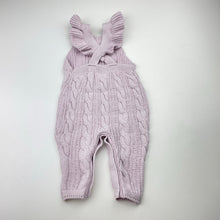 Load image into Gallery viewer, Girls Baby Berry, cotton cable-knit overalls / romper, discolouration, FUC, size 0000,  