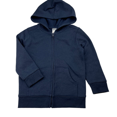 Unisex Anko, navy fleece-lined zip hoodie sweater, GUC, size 4,  