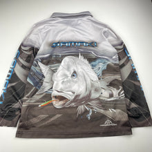 Load image into Gallery viewer, Boys SAMAKI, long sleeve fishing jersey / shirt, light mark on collar, FUC, size 6,  