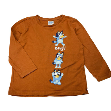 Unisex Bluey, cotton long sleeve tee / top, GUC, size 5,  