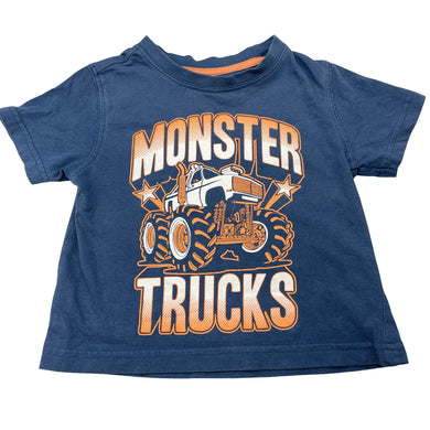 Boys H&T, blue cotton tee / top, monster truck, FUC, size 1,  
