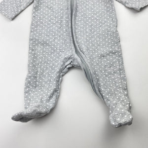 Unisex Target, grey zip coverall / romper, GUC, size 0000,  