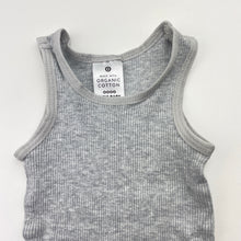 Load image into Gallery viewer, Unisex Target, grey ribbed organic cotton singlet top, EUC, size 0000,  