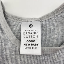 Load image into Gallery viewer, Unisex Target, grey ribbed organic cotton singlet top, EUC, size 0000,  