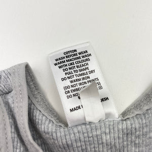 Unisex Target, grey ribbed organic cotton singlet top, EUC, size 0000,  