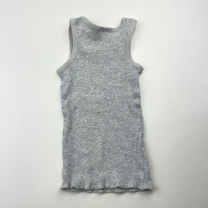 Unisex Target, grey ribbed organic cotton singlet top, EUC, size 0000,  