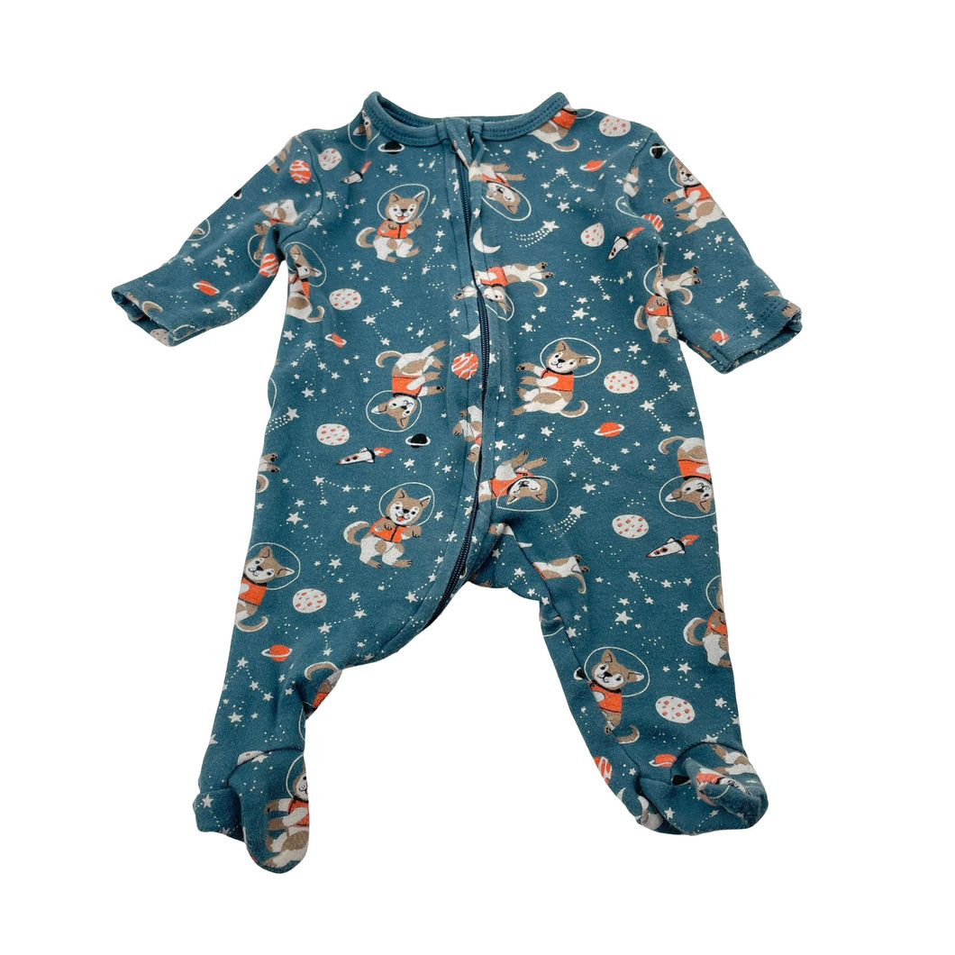 Unisex Dymples, cotton zip coverall / romper, dogs, FUC, size 0000,  