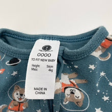 Load image into Gallery viewer, Unisex Dymples, cotton zip coverall / romper, dogs, FUC, size 0000,  
