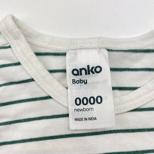 Unisex Anko, soft feel stretchy bodysuit / romper, EUC, size 0000,  