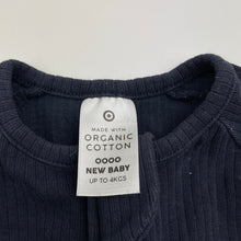 Load image into Gallery viewer, Unisex Target, navy ribbed organic cotton blend zip coverall / romper, EUC, size 0000,  