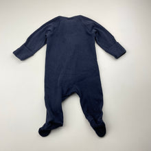 Load image into Gallery viewer, Unisex Target, navy ribbed organic cotton blend zip coverall / romper, EUC, size 0000,  