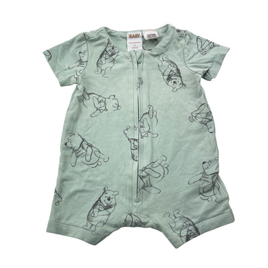 Unisex Cotton On, Disney Winnie the Pooh soft feel zip romper, EUC, size 0000,  