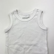 Load image into Gallery viewer, Unisex Marquise, white cotton bodysuit / romper, EUC, size 0000,  