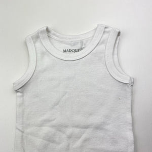 Unisex Marquise, white cotton bodysuit / romper, EUC, size 0000,  