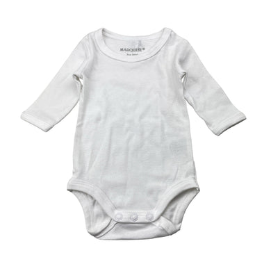 Unisex Marquise, white cotton bodysuit / romper, EUC, size 0000,  
